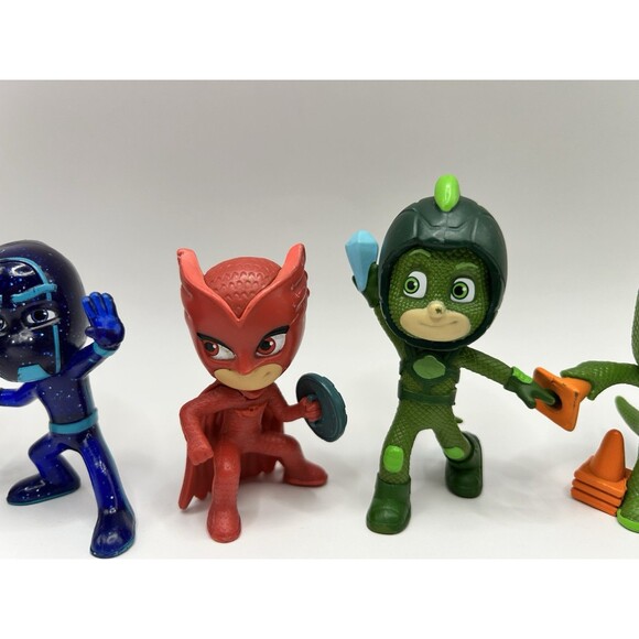 PJ Mask Figures Lot Of 7 Night Ninja Romeo Gecko Owlette Cake Topper - Picture 3 of 8